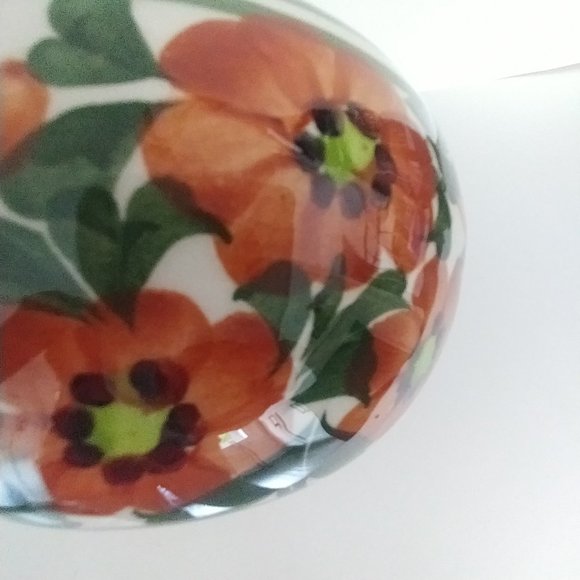 Vintage Mexican Pottery Bowl Brown Floral Botanical Design Marked Crazed - Picture 3 of 10